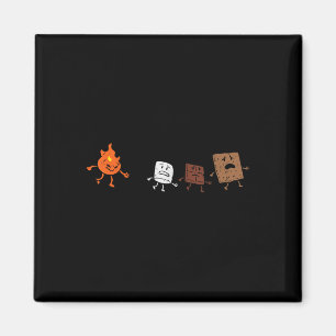 Camping Smores Running Fire Funny Group Hug Männer Magnet