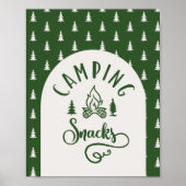 Camping Snacks One Happy Camper Geburtstag Poster (Vorne)