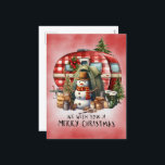 Camping Snowman Christmas Themed Feiertagspostkarte<br><div class="desc">Camping Snowman Christmas Themed Holiday Postcard</div>