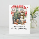 Camping Snowman Weihnachten Gedicht für Camper (Stehend Vorderseite)