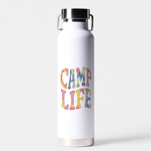 Camping Sommer Mädchen Camp Leben Tie-Die Retro  Trinkflasche