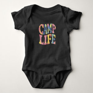 Camping Sommer Mädchen Camping Leben Tie-Die Retro Baby Strampler