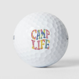 Camping Sommer Mädchen Camping Leben Tie-Die Retro Golfball