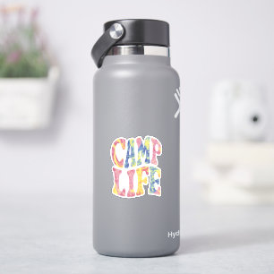 Camping Sommer Mädchen Camping Leben Tie-Dye Retro Aufkleber