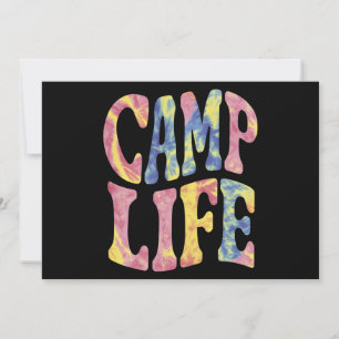 Camping Sommer Mädchen Camping Leben Tie-Dye Retro Einladung