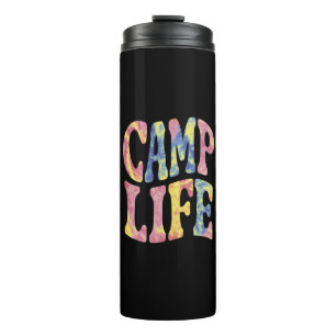 Camping Sommer Mädchen Camping Leben Tie-Dye Retro Thermosbecher