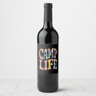 Camping Sommer Mädchen Camping Leben Tie-Dye Retro Weinetikett