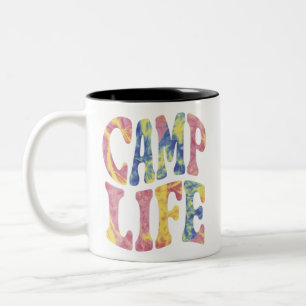 Camping Sommer Mädchen Camping Leben Tie-Dye Retro Zweifarbige Tasse