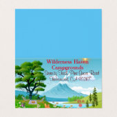 Camping Sommerabenteuer Natur Inspiriert Visitenkarten (Außenseite Aufgefaltet)