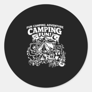 Camping-Spaß Abenteuer lustiges Lagerfeuer Outdoor Runder Aufkleber