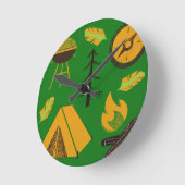Camping-Spaß-Aktivitäten Runde Wanduhr (Winkel)