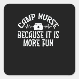 Camping-Spaß Krankenpflege Sommercamp Betreuer Lus Quadratischer Aufkleber