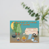 Camping Spaß Postkarte (Stehend Vorderseite)