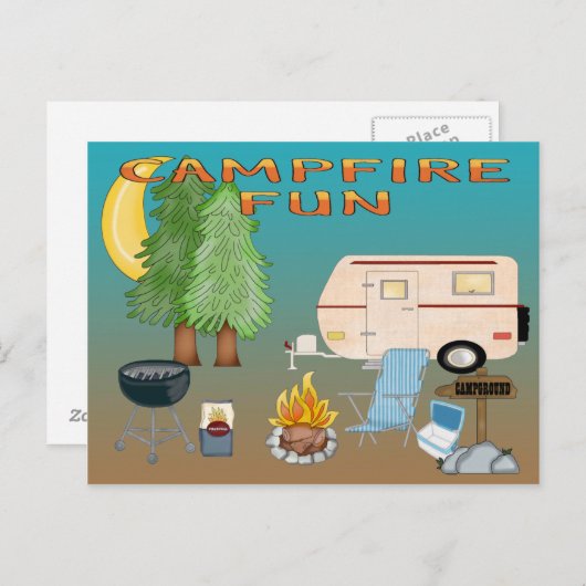 Camping Spaß Postkarte (Vorne/Hinten)