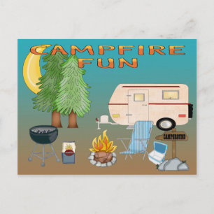 Camping Spaß Postkarte