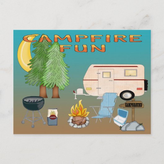 Camping Spaß Postkarte (Vorderseite)