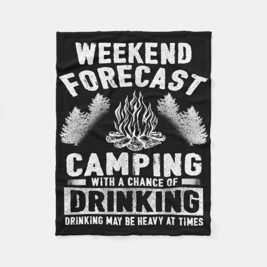 Camping-Spaß-Wochenende-Vorhersage Camping mit Cha Fleecedecke (Vorderseite)