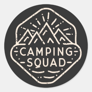 Camping Squad Adventure Buddy Camp Runder Aufkleber