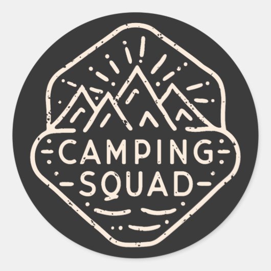 Camping Squad Adventure Buddy Camp Runder Aufkleber (Vorderseite)