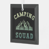Camping Squad Camping Trip Gebirge Außenbereich Ornament Aus Glas (Vorderseite links)