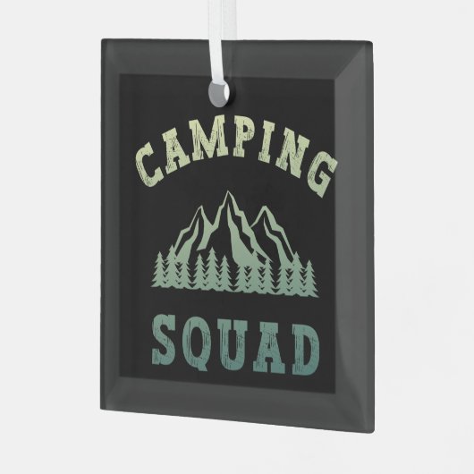 Camping Squad Camping Trip Gebirge Außenbereich Ornament Aus Glas (Vorderseite links)