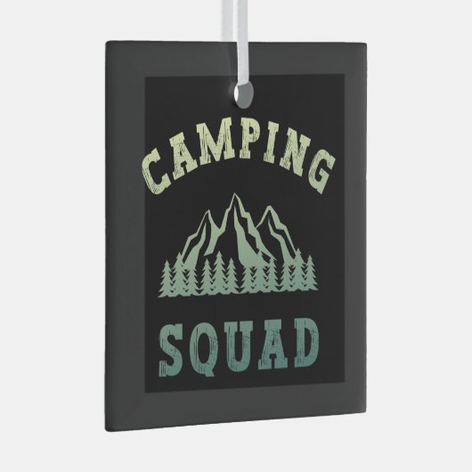 Camping Squad Camping Trip Gebirge Außenbereich Ornament Aus Glas (Vorderseite Rechts)
