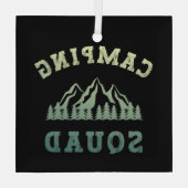 Camping Squad Camping Trip Gebirge Außenbereich Ornament Aus Glas (Rückseite)