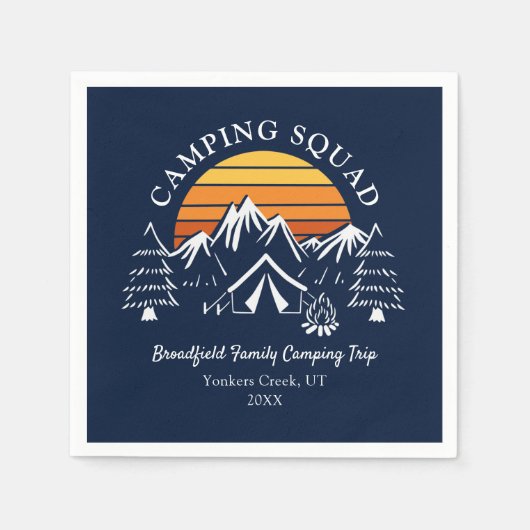 Camping Squad Matching Family Vacation Custom Serviette (Vorderseite)