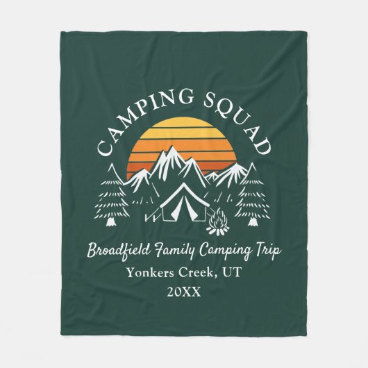 Camping Squad Moderne Großmutter Fleecedecke (Vorderseite)