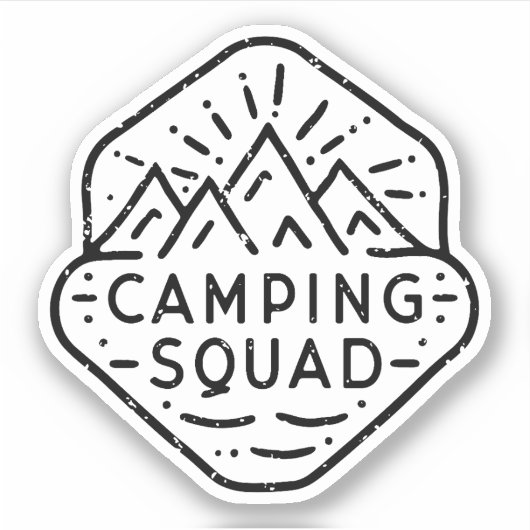 Camping-Squad passend Sommerlager Aufkleber (Vorderseite)