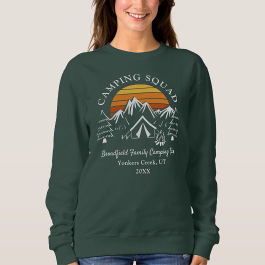 Camping Squad Retro Family Matching Mama Camp Sweatshirt (Vorderseite)