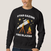 Camping Star Gazing Fire Blazing Astronomen Space Sweatshirt (Vorderseite)