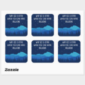 Camping & Stargazing Nature Zitat - Warum 5-Sterne Quadratischer Aufkleber (Blatt)