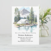 Camping Stars Adventure erwartet Baby Shower Einladung (Stehend Vorderseite)