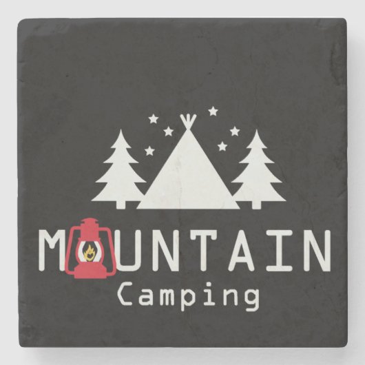 Camping Steinuntersetzer (Vorderseite)