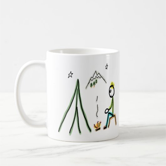 Camping Stickman Kaffeetasse (Links)