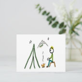 Camping Stickman Postkarte (Stehend Vorderseite)