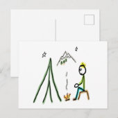 Camping Stickman Postkarte (Vorne/Hinten)