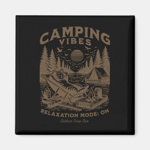 Camping Stimmung Lustige Katze Lagerfeuer Outdoor Magnet