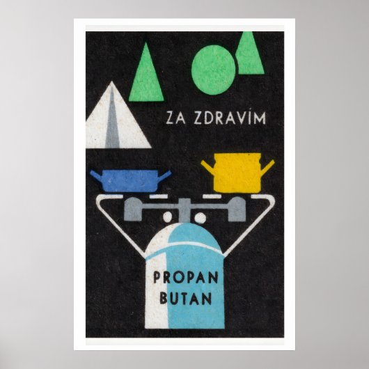 Camping Stove Propane - Matchbox Print - Czech Poster (Vorne)