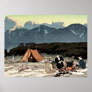 Camping Südjapanische Alpen Yoshida Hiroshi 1928 Poster