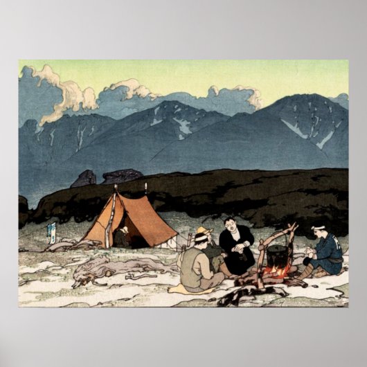 Camping Südjapanische Alpen Yoshida Hiroshi 1928 Poster (Vorne)