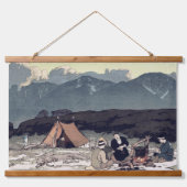 Camping Südjapanische Alpen Yoshida Hiroshi 1928 Wandteppich Mit Holzrahmen (Vorne)