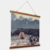 Camping Südjapanische Alpen Yoshida Hiroshi 1928 Wandteppich Mit Holzrahmen (Gewinkelt)