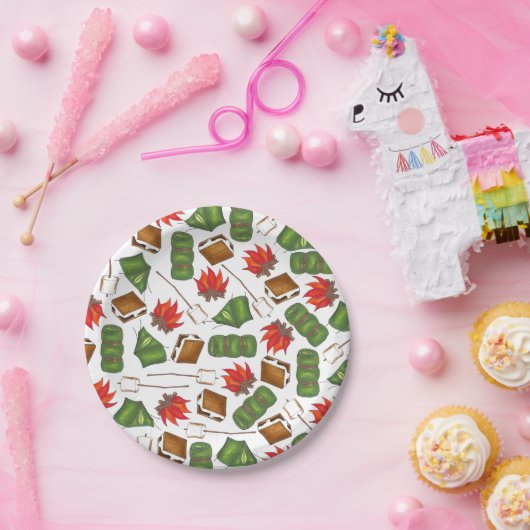 Camping Summer Camp Campfire Zelt S'mores Außenber Pappteller (Party)