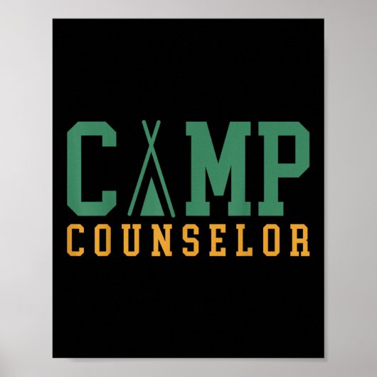 Camping Summer Camp Counselor Mitarbeiterberater C Poster (Vorne)
