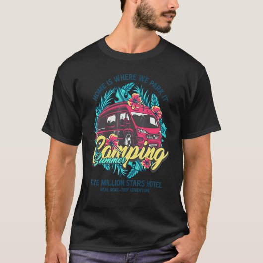 Camping Summer Transit Van T-Shirt (Vorderseite)