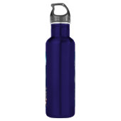 Camping Szene mit Bergen und Zelt Edelstahlflasche (Rückseite)