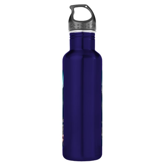 Camping Szene mit Bergen und Zelt Edelstahlflasche (Rückseite)