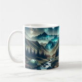 Camping Szene mit Bergen und Zelt Kaffeetasse (Links)